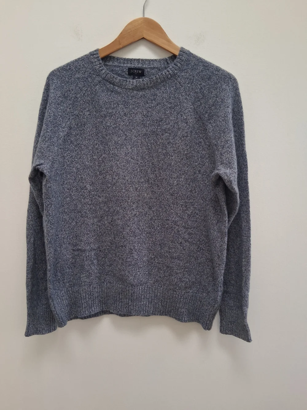 J. Crew Women's Heather Blue Marled Crewneck Sweater Medium Preppy Minimalist